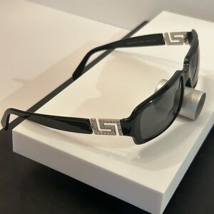 Versace Black Sunglasses with Silver Accents